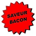 Red Star Illustration featuring SAVEUR BACON on white background. Royalty Free Stock Photo