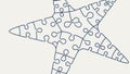 Star-Shaped Jigsaw Puzzle Outline Abstract Design, vector design Generative AI Royalty Free Stock Photo