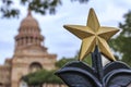 Star shaped ornament in front of the Texas State Capitol Building in Austin, TX Royalty Free Stock Photo