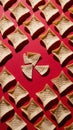 Star-Shaped Pattern of Potato Chips on Neutral Background, Close-Up View Royalty Free Stock Photo