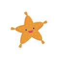 Star-shaped Plush Toy Isolated On White Background. Soft And Cuddly Toy In The Shape Of A Star, Perfect For Hugging