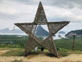 Star-shaped rattan art, an attractive shooting spot of Samet Nangshe in Phang Nga province, Thailand.