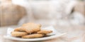 Star shaped shortbread biscuits made with butter Royalty Free Stock Photo