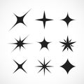 Star shaped sparkle, glittering light effect Royalty Free Stock Photo