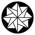 Eight-pointed star in circle, a symmetric pattern, formed by  triangles Royalty Free Stock Photo