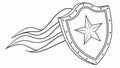Star Shield with Flowing Banner Vector, Protection & Honor, vector design Generative AI Royalty Free Stock Photo