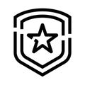 Star shield icon representing security and quality protection Royalty Free Stock Photo