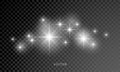 Star shine, glitter sparkles, lens flare glow blur bokeh effect. Vector Christmas star shine rays, white sunlight on transparent Royalty Free Stock Photo