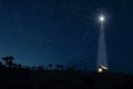 star shines over the manger of christmas of Jesus Christ. panorama