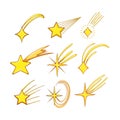 star shoot set cartoon vector illustration Royalty Free Stock Photo