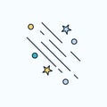 star, shooting star, falling, space, stars Flat Icon. green and Yellow sign and symbols for website and Mobile appliation. vector