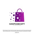 Star Shop Logo Design Concept. Shopping center Logo Vector. Shop and gifts symbol