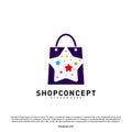 Star Shop Logo Design Concept. Shopping center Logo Vector. Shop and gifts symbol