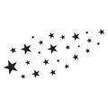 Star Shower vector, black illustration isolated on background. Black star shooting with an elegant star. Meteoroid, comet, asteroi
