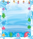 Star side stripe snowflake effect watercolor Xmas frame