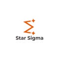 Star sigma symbol simple motion geometric design logo vector