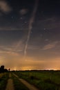 Star sign picture big wagon above landscape and light pollution