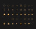 Star silhouette set, Night sky space celestial galaxy and astrology theme