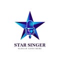 Star singer logo template design