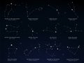 Star sky with the constellations charts