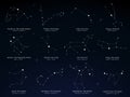 Star sky with the constellations charts