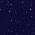 Star Sky On Dark Background Seamless Pattern