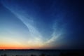 Star sky with noctilucent clouds