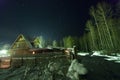 The star sky and Orion over winter village!