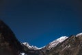 Star sky over snow mountain Royalty Free Stock Photo
