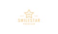 Star smile happy line cute logo vector illustration design