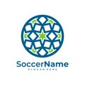 Star Soccer logo template, Football Star logo design vector