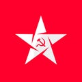 Star with the socialist symbol - hammer and sickle Royalty Free Stock Photo