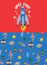 space cadet with all over print