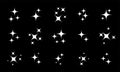 Star sparkles white twinkling vector set