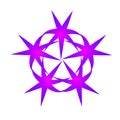 Symmetry star logo wrapped in purple color Royalty Free Stock Photo