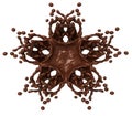 Star Splash: Liquid chocolate with drops Royalty Free Stock Photo