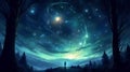 star starry galaxy universe sky night space nature child astronomy. Generative AI.