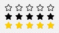 Star. Stars vector icons, isolated. Rating 5 stars. Vector illustration Royalty Free Stock Photo