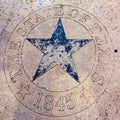 star of the state of Texas at the walk of stars at trinity street in Austin Texas