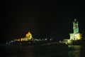 Star studded night-view of the Vivekananda Rock Memorial and Thiruvalluvar Statue