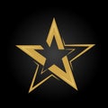 Star. Stylized vector illustration for logo, sticker, emblem