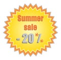 Star for summer discount prices. Vector illustrati