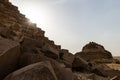 The pyramid of Menkaure with Queens Pyramids of Menkaure in the background