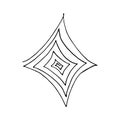Star swirl spiral icon, sticker, scrapbook. sketch hand drawn doodle. vector scandinavian monochrome minimalism. decor, symbol