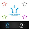 Star T shirt Printing Company Logo Design for Laundry, T shirt shop, Retail, Advertising, or Clothes Community Concept