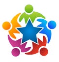 Star teamwork people group vector logo