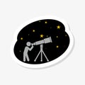 Star and telescope on white background sticker Royalty Free Stock Photo