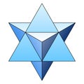 Star tetrahedron, Merkaba, in the Flower of Life Royalty Free Stock Photo
