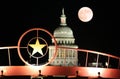 Star of Texas with the State Capitol Building at Night Royalty Free Stock Photo
