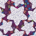 Star theme coloring seamless pattern
